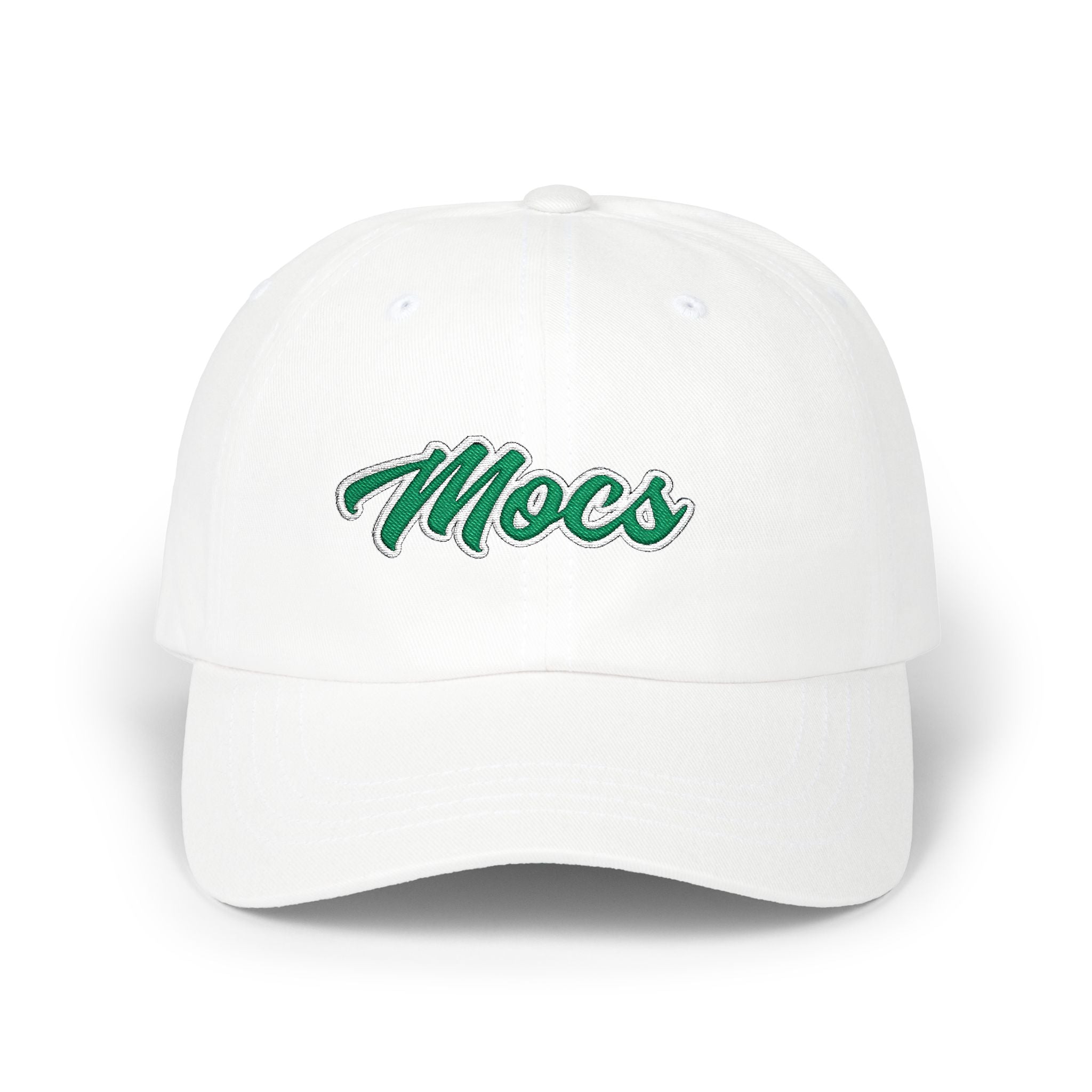 Dad Cap —  "Mocs" Script Embroidered Hat